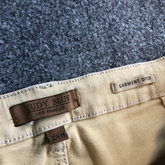 Judy Blue Jeans Womens 24W Beige Cargo Pockets Flap Pocket Wide Leg Garment Dyed - Picture 3 of 12